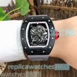 Richard Mille Replica AAA RM 055 Grey Rubber Strap White Inner Bezel Watch